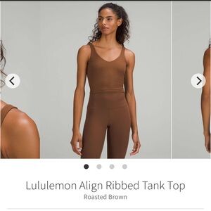 Lululemon Align Ribbed Tank Top Roasted Brown Sz 6